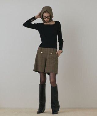 GRACE CONTINENTAL ダブルボタンショートパンツ マルチ