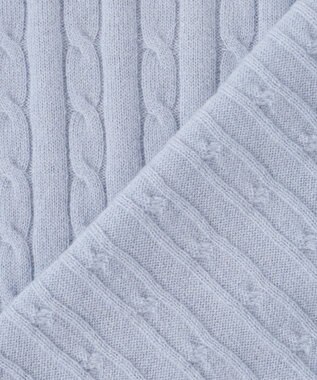 J.PRESS LADIES 【洗える】WOOL BLEND AIR ケーブル ニット サックスブルー系