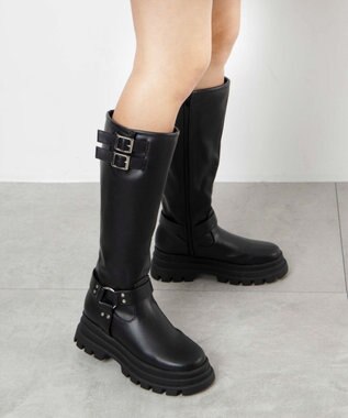 WEGO 厚底エンジニアロングブーツ ブラック