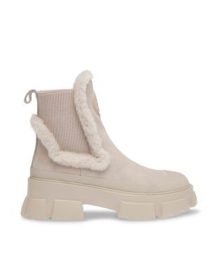 STEVE MADDEN TOWNSHIP 厚底サイドゴアムートンブーツ サンドスエード