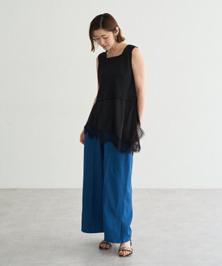 YECCA VECCA 2wayアシメデザインノースリーブブラウス Black