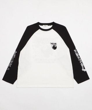 WEGO 【ユニセックス着用ITEM/MLサイズ展開】スリーブロゴグラフィックラグランT（LS） ブラックその他