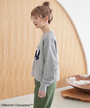 AMERICAN HOLIC Moomin フロッキープリント裏毛プルオーバー Light Gray Mixture