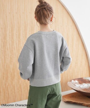 AMERICAN HOLIC Moomin フロッキープリント裏毛プルオーバー Light Gray Mixture