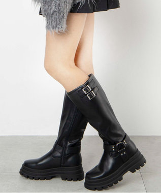 WEGO 厚底エンジニアロングブーツ ブラック