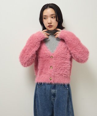Green Parks ・Ｐｅｔｉｔ　Ｆｌｅｕｒ　シャギーニットカーディガン Pink