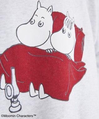AMERICAN HOLIC Moomin フロッキープリント裏毛プルオーバー Oatmeal