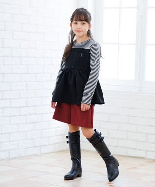 組曲 KIDS 【150-160㎝】ビスチェドッキング Tシャツ ブラック