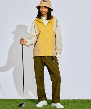 PW CIRCULUS 【撥水加工/ストレッチ】サイドストライプ ワイドパンツ ゴルフ カーキ系