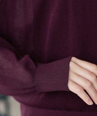 Tiaclasse 麻タッチカーディガン ボルドー