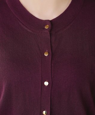 Tiaclasse 麻タッチカーディガン ボルドー