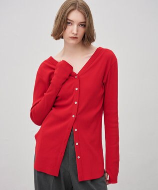 uncrave ヴィンテージリブ 2WAYトップス レッド