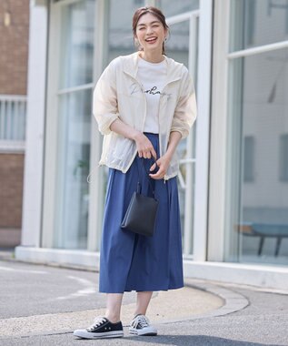 ANY 【汗ジミ防止加工】シルケットスムースフレンチスリーブ刺繍ロゴTシャツ オフ