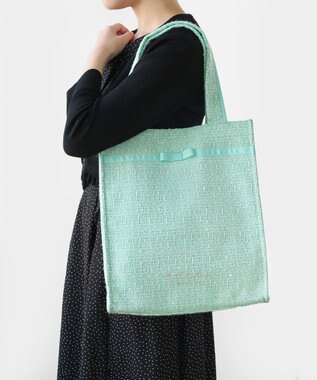 TOCCA 【キャンセル分販売！】【A4サイズ対応】COLOR OF GLORY CUSTOMIZED BAG カスタマイズ トートバッグ グリーンツイード×細リボン