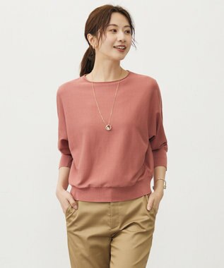 【WEB限定カラーあり・洗える・抗菌防臭】COTTON POLYESTER ドルマンスリーブ ニット