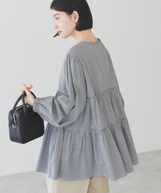 AMERICAN HOLIC ティアードギャザーブラウス Gingham Check