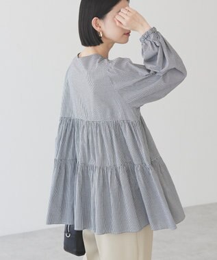 AMERICAN HOLIC ティアードギャザーブラウス Gingham Check