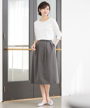 J.PRESS LADIES 【洗える】バイオエアフロー フレアー スカート グレー系