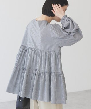 AMERICAN HOLIC ティアードギャザーブラウス Gingham Check