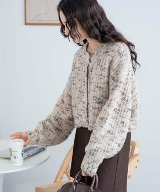 WEGO ミックスブークレ2WAYカーディガン ベージュ