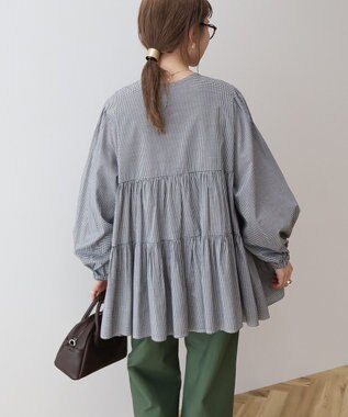 AMERICAN HOLIC ティアードギャザーブラウス Gingham Check