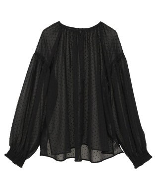 YECCA VECCA シアードットジャガードブラウス Black
