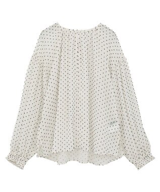 YECCA VECCA シアードットジャガードブラウス Ivory