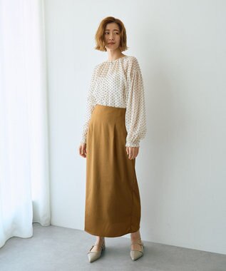 YECCA VECCA シアードットジャガードブラウス Ivory