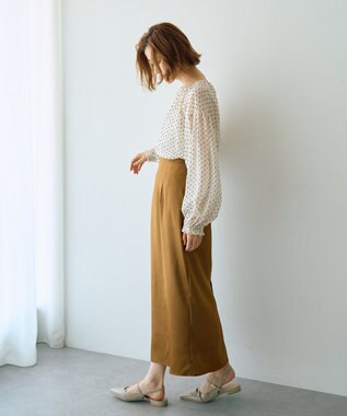 YECCA VECCA シアードットジャガードブラウス Ivory