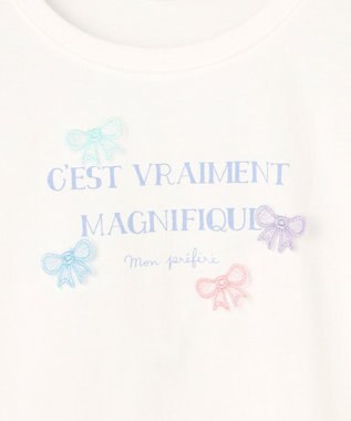 ANY KIDS 【綿100%】ロゴプリント 長袖Tシャツ オフホワイト