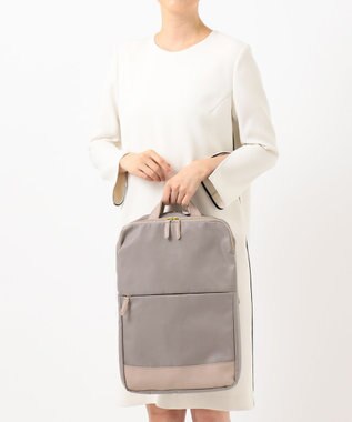UNBILLION perche ナイロン×牛革PCリュック ライトグレー