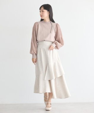 earth music&ecology フラワーアシメティアードスカート Beige