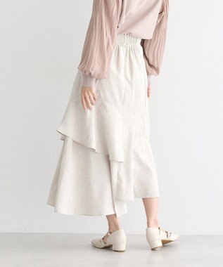 earth music&ecology フラワーアシメティアードスカート Beige