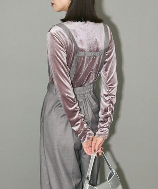 Green Parks ラインストーンハイネックトップス Gray