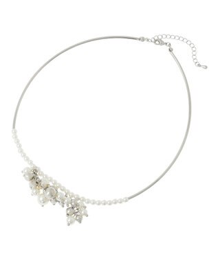 YECCA VECCA パールMIXパイプネックレス Silver