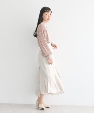 earth music&ecology フラワーアシメティアードスカート Beige