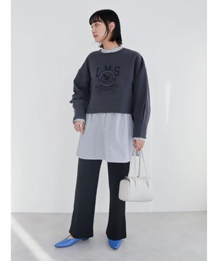 Green Parks クロップド丈ロゴプルオーバー Gray