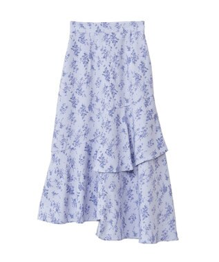 earth music&ecology フラワーアシメティアードスカート Sax