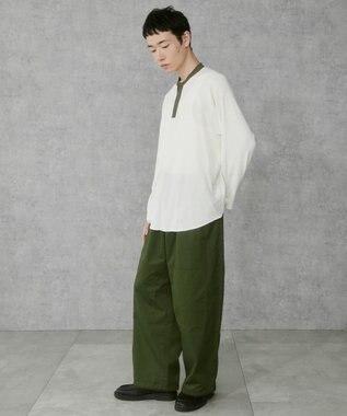 WEGO 【ユニセックス着用ITEM】ラグランヘンリーネックT オフホワイト