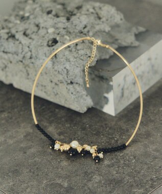YECCA VECCA パールMIXパイプネックレス Gold