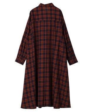 Green Parks ビエラチェックシャツワンピース Orange