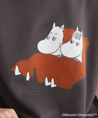 AMERICAN HOLIC Moomin フロッキープリント裏毛プルオーバー Charcoal Gray