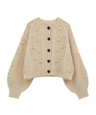 earth music&ecology ポップコーンケーブルカーディガン Ivory
