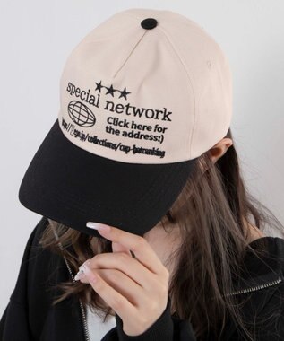 WEGO ロゴ刺繍バイカラーキャップ ブラック