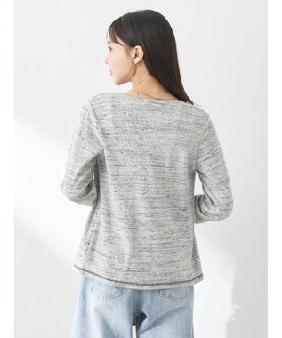 earth music&ecology メランジリブカーディガン（ｇｒａｙ） Gray Mixture