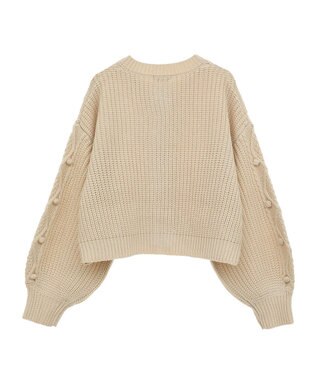 earth music&ecology ポップコーンケーブルカーディガン Ivory