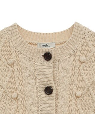 earth music&ecology ポップコーンケーブルカーディガン Ivory