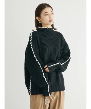 Green Parks ・Ｐｅｔｉｔ　Ｆｌｅｕｒ　ハイショクパイピングニット Black