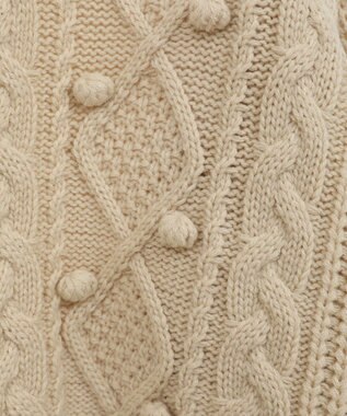 earth music&ecology ポップコーンケーブルカーディガン Ivory