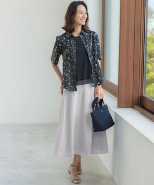 J.PRESS LADIES S 【一枚で着映え】LIBERTY シャツ ブラウス ネイビー系